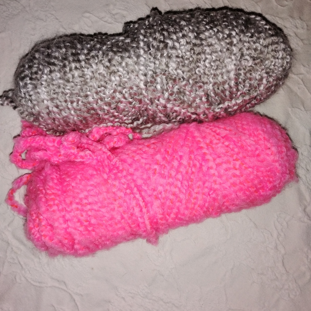 Pink and Gray Yarn Bundle